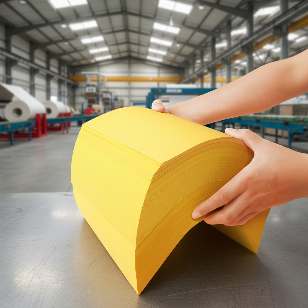 Recycled A4 120g 160g Lemon Colored Cardboard Custom DIY Gift Packing Laser Printer High Quality Color Cardstock Paper