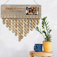 A2890 Ảnh Tùy Chỉnh DIY Trang Trí Tường Gia Đình Nhắc Nhở Sinh Nhật Lịch Nghệ Thuật Kỷ Niệm Dấu Hiệu Mặt Dây Chuyền Bảng Tin Thủ Công Bằng Gỗ