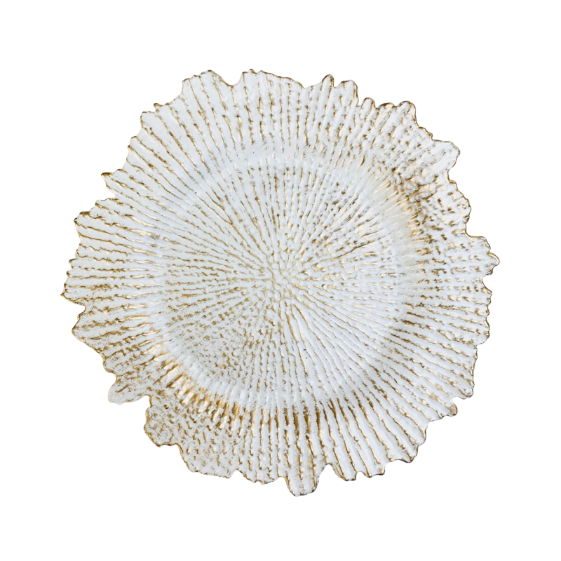 Assiette à lignes dorées