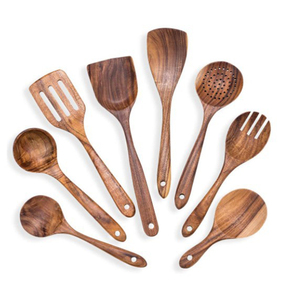 Bằng gỗ Đồ dùng nhà bếp thiết lập cho nhà bếp và nấu ăn, tự nhiên tếch gỗ đồ dùng Set, không dính đồ dùng nhà bếp thiết lập - Product Image 5