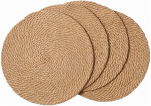 Bamboo Coster Thanksgiving <strong>Placemats</strong> Sets of 8 Boho Water Hyacinth Round Table With Coasters Coffee <strong>Placemat</strong> <strong>Cream</strong> Cotton - Product Image 6