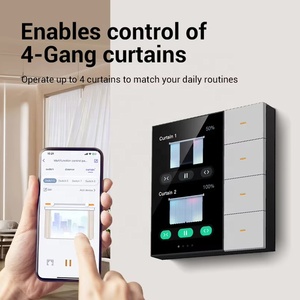 Tuya <span class=keywords><strong>Smart</strong></span> Life APP 3.5インチディスプレイ スイッチ Zigbee 4連ライト 調光パネル カーテンスイッチ 86mm - Product Image 4