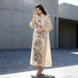 Vestido Abaya Elegante de Poliéster con Bordado Personalizado de Primera Calidad para Mujeres Musulmanas, para Fiestas y Eventos Nocturnos - Product Image 4