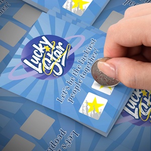 Lucky Star Custom Scratch Card Match 3 Same to Scratch Win Digital Printing Random Prize Design for Europe - Product Image 1