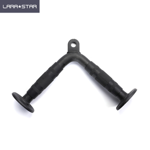LS3023-1 Heavy Duty Iron <strong>V</strong> Shape Bar Pull Down <strong>Handle</strong> Black Rubber Muscle Strength Training Triceps Exercise - Product Image 2