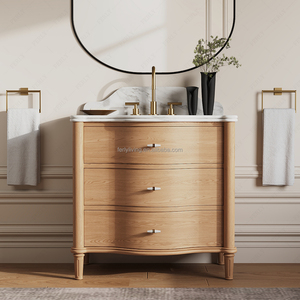 Mueble de Baño de Lujo de Diseño Italiano FERLY, Modelo <span class=keywords><strong>Valerie</strong></span>, con Mármol Arabescato, Lavabo Simple o Doble, Mueble Personalizado para Proyectos de Villas y Hoteles - Product Image 1