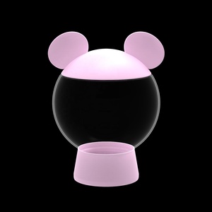 Bouteille pour bébé en PET de 400 ml, motif dessin animé mignon, qualité alimentaire, pot de rangement <span class=keywords><strong>Mickey</strong></span>, récipient personnalisé, imprimé rose, transparent, en plastique, pour bonbons - Product Image 2