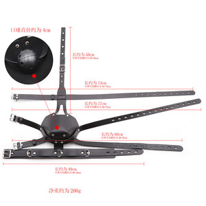 Arnés de Cuero Negro <span class=keywords><strong>para</strong></span> la Cabeza con <span class=keywords><strong>Bozal</strong></span> de Cuero y Bola de Mordida, Juguetes Sexuales de Bondage SM BDSM - Product Image 6