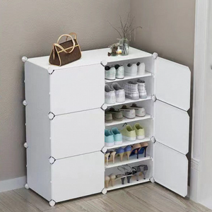 <span class=keywords><strong>Meuble</strong></span> à chaussures extensible et convertible en plastique avec armoire anti-poussière pour l'entrée de la maison - Product Image 1