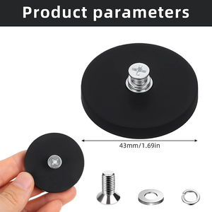 22mm 31mm 43mm Rubber Coated <b>Magnet</b>/43mm M6 Thread Rubber Coated <b>Magnet</b> 10kg Pulling Force/D43mm M5 Rubber Coated Pot <b>Magnets</b> - Product Image 3