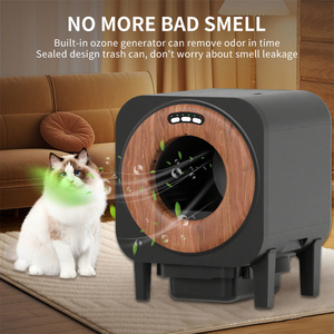 Atacado Inteligente Grão De Madeira Gato Litter Caixa Automática Auto Limpeza De Madeira Pet WC OEM Customizável Design Suporte - Product Image 3