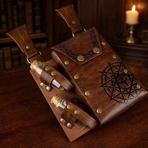 Set di Spallacci e Bracciali in Pelle Medievale, Protezioni per Spalle e Braccia Stile Cavaliere Vintage, Cintura per Cosplay Rinascimentale LARP - Product Image 5