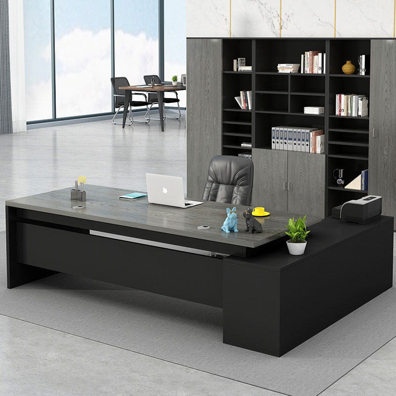 L Shaped Office Furniture Modern Wooden Office Table Manager Executive Office Desks Set Custom Furniture Factory