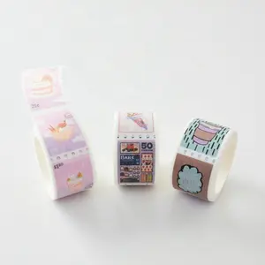 Wholesale Custom Printed Vintage Style Colorful Paper Packaging Pattern Printing Stamp Washi Tape