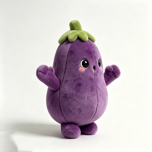 Peluche de berenjena personalizado, animal de peluche de vegetal, peluche de berenjena de dibujos animados, muñeco suave de vegetal morado - Product Image 2