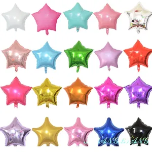 뜨거운 판매 18 인치 스타 모양의 호일 풍선 파티 용품 다채로운 도매 웨딩 발렌타인 데이 장식 Ballon Glo