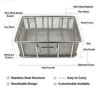 Panier de stérilisation en maille métallique en acier inoxydable Bingrong avec couvercle, panier de rangement pour nettoyage médical