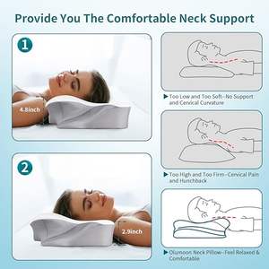 Novo Ortopédico Luxo Anti Rugas <span class=keywords><strong>Cervical</strong></span> Pescoço Travesseiro 3D Hotel Ergonômico Dormir Memória Espuma Travesseiro Para Dormir Confortável - Product Image 6
