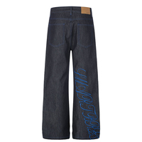 Jean rétro ample en denim original brodé style streetwear pour homme, style américain unisexe