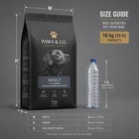Sac à fond plat anti-odeur pour aliments pour animaux de compagnie 5kg 10lb, scellé sur 8 côtés, imprimé sur mesure, emballage premium pour aliments secs pour chiens et chats