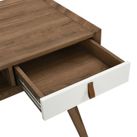 Table d'ordinateur en MDF avec effet tissu et surface en bois, avec autocollant imitation grain de bois