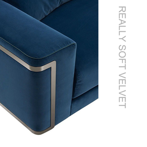Home Bleu Design Moderne Canapé De Luxe Italien Canapés En Daim Velours Côtelé Deux Places Love Seat Canapé Tufté Velours Love Seat - Product Image 5
