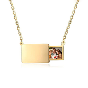 Collier pendentif enveloppe ouverte pour femme en acier inoxydable titane de haute qualité, personnalisable, style tendance pour le bouddhisme - Product Image 4
