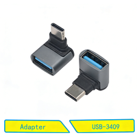 Adaptor OTG 2-in-1 USB-C 10Gbps dari Aluminium Alloy, Konverter USB-C Male/Female untuk Laptop & Ponsel, Transfer Data Kecepatan Tinggi