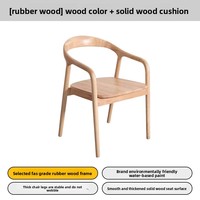Chaise de salle à manger décontractée moderne nordique en bois massif avec accoudoirs et dossier pour balcon et salle à manger, mobilier de maison