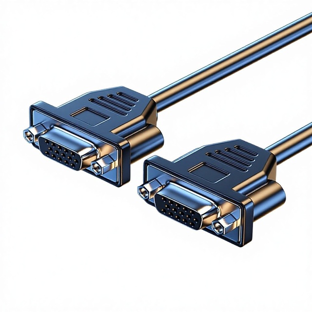 In Stock 3+6 VGA Cable Female-to-Female Nuts Fixed Pure Copper Double-Shielded Computer Monitor Television Set Connection Cable