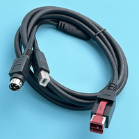 Câble USB vers USB Type B + Hosiden 3Pin Din Y personnalisé alimenté par 24V pour imprimante de reçus POS, terminal EPOS