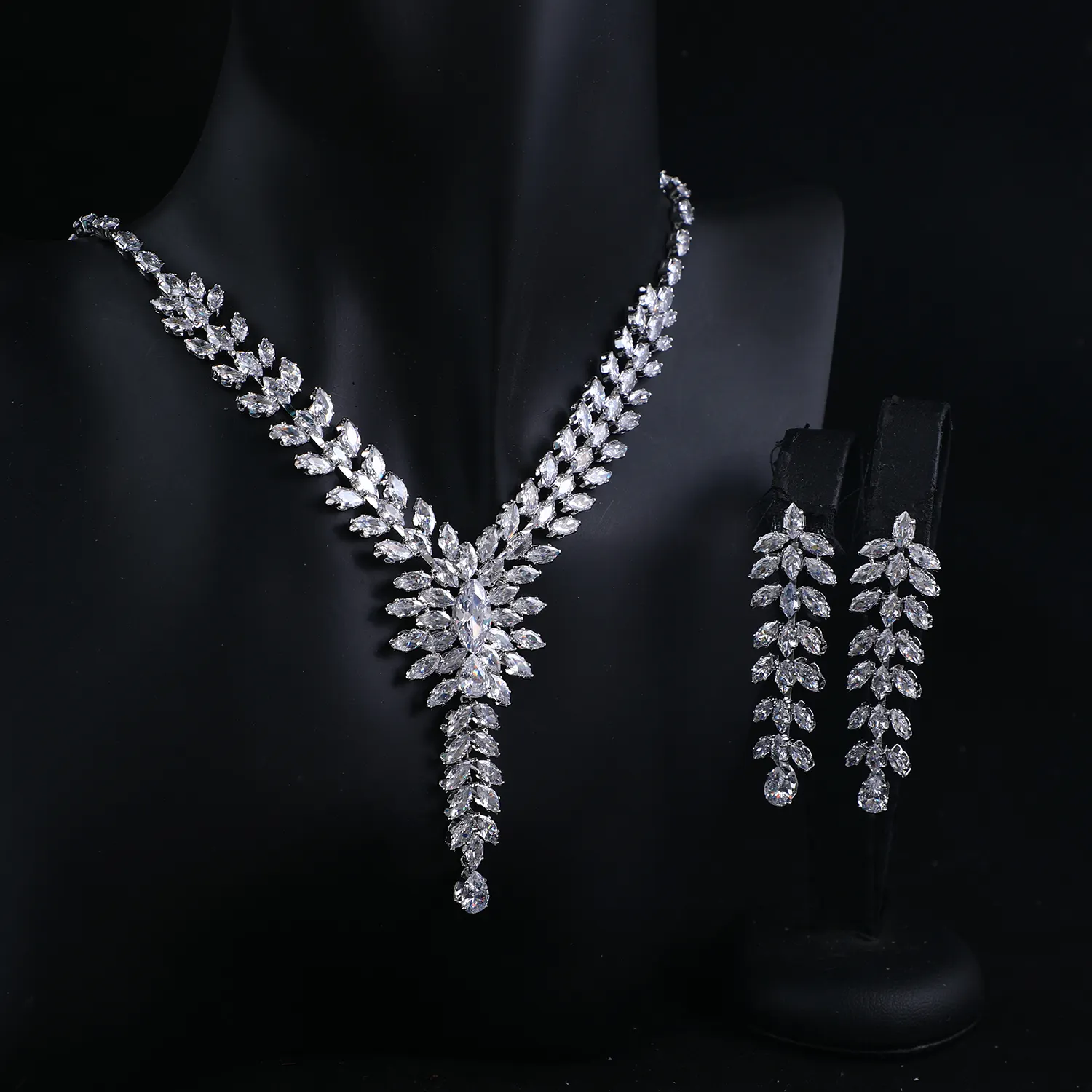 High Quality Zircon Big Necklace Set Jewelry Women Luxury Ladies Evening Dress Jewelry Party Wedding Bridal Jewelry Sets