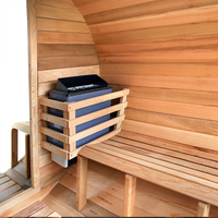 Baril à vapeur rustique salle de sauna fabricant de sauna bois de pruche moderne solide extérieur bûche de cèdre maison vapeur sèche 4 personnes Villa rouge