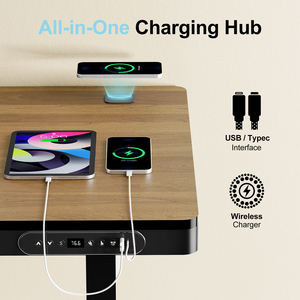 Escritorio Eléctrico Moderno <span class=keywords><strong>de</strong></span> 48 Pulgadas con Cajón, Altura Ajustable, Gestión <span class=keywords><strong>de</strong></span> Cables, Carga Inalámbrica, Puerto USB, Motor Silencioso para el Hogar - Product Image 6