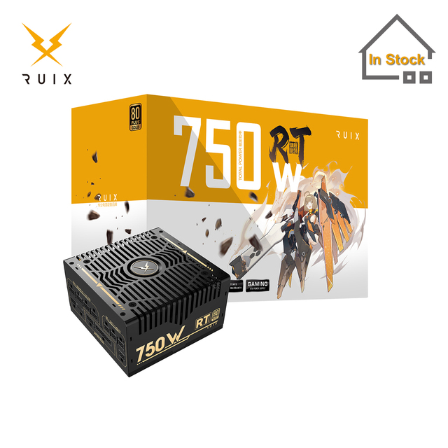 Ruix RT750W Gold 80 Plus Performance Full Modular APFC Computer PSU Multiple-output ATX Desktop PC Source High Power Supply