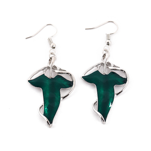Accessoires de mode pour <span class=keywords><strong>le</strong></span> cinéma et la télévision, style européen et américain, thème Seigneur <span class=keywords><strong>des</strong></span> <span class=keywords><strong>Anneaux</strong></span>, comprenant : Broche feuille d'elfe, Collier, Chaîne de liaison et Ensemble de boucles d'oreilles double usage - Product Image 4