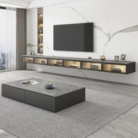 Nouveau meuble TV flottant en bois, meuble mural suspendu moderne pour salon et chambre, table basse pour téléviseurs de 65 pouces