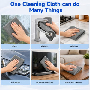 Chiffons magiques absorbants épaissis en gros pour le nettoyage des vitres de voiture, serviettes de cuisine en microfibre sans traces OEM - Product Image 2