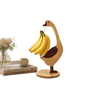 Soporte de madera para plátanos, soporte reutilizable para frutas, estante de almacenamiento para sala de estar y cocina - Product Image 2