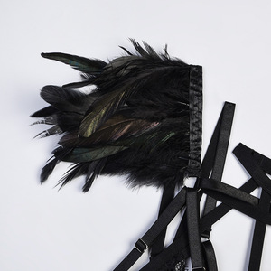 Autumn New Arrival Women's Sexy Polyester Polyester Two-Piece Set Feathers Lace Hollow Complex Craftsmanship Suit Shaper - Product Image 5