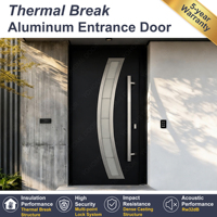 YOHOME Porte d'entrée battante moderne avec garantie de 5 ans, isolation thermique, aluminium, sécurité extérieure, portes extérieures pour maisons