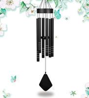 Carillons éoliens en aluminium de 36 pouces, couleur rouge/bleu/noir, découpe au laser, décoration, finition brillante imperméable, intérieur/extérieur, jardin