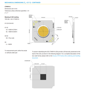 Nouveau produit à deux canaux <span class=keywords><strong>1919</strong></span> 36V 700mA 20-28W CTW091A Diode LED COB blanche accordable CCT 6500K + 2700K CRI90 CTW091A-0000-000N0U0AAJG - Product Image 3
