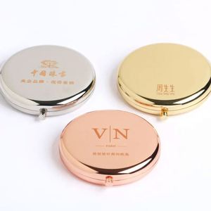 Personalized Pocket <b>Mirror</b> Rose Gold <b>Compact</b> <b>Mirror</b> with logo - Product Image 1