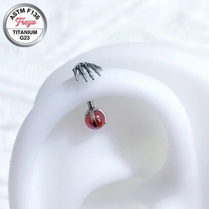 Boucles d'oreilles clous d'oreilles Punk en Titane ASTM-F136, avec Zircon coloré en forme de petites ampoules et griffes de démon, pour piercing hélix, bijoux de corps - Product Image 4