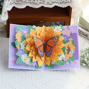 Nouvelle conception de papillon pop-up avec enveloppe et carte d'écriture individuelle, artisanat en papier créatif, carte de vœux 3D - Product Image 3