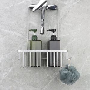 Estante de Almacenamiento para Ducha de Aleación de Zinc, Ecológico, Moderno, de Esquina, Sin Perforaciones, para Uso en Baños y Hoteles - Product Image 1