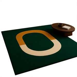 Tapis moderne de qualité supérieure, géométrique, tufté à la main, mélange laine/viscose, résistant aux taches, antidérapant, adapté aux animaux domestiques, INDIAN TEXTILES H/L - Product Image 1