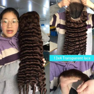 Raw Indian Loose Deep Wave <strong>Wig</strong> 40 Inch Curly Deep Wave Full Lace <strong>Human</strong> <strong>Hair</strong> <strong>Wigs</strong> Glueless 13X6 HD Transparent Lace Front <strong>Wig</strong> - Product Image 4