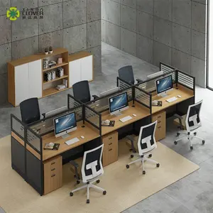Современная рабочая станция с перегородками, рабочее пространство, алюминиевая модульная система для офиса